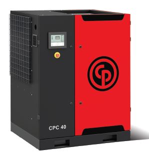 chicago pneumatic CPC40 40 HP belt drive rotary screw air 

compressor.