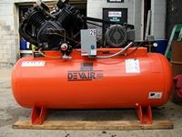 Devair 10 HP reciprocating air compressor mounted on a 120 gallon horizontal 

receiver tank. Rental unit